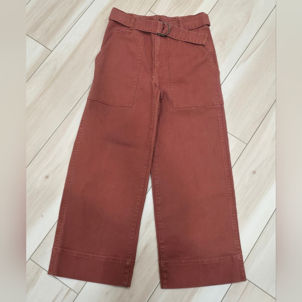 Madewell Utility Wide Leg Pant Size 25 Rust - Picture 4 of 10